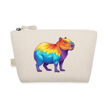 Bunte Capybara-Regenbogen-Pop-Art-Aquarell - Bio-Täschchen - Natur - Vorne