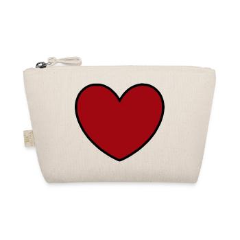 rotes Herz rot Geschenk Valentinstag - Bio-Täschchen - Natur - Vorne