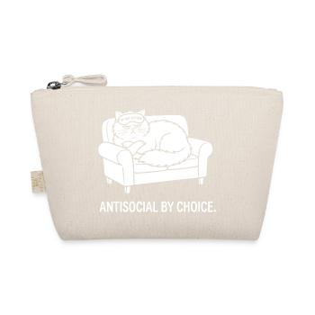 Antisocial by Choice Cat Gift - Organic Pouch - nature - Front