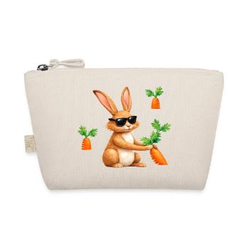 Bunny with sunglasses and carrot - Organic Pouch - nature - Front