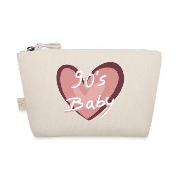 90s Baby Heart Handwriting - Organic Pouch - nature - Front