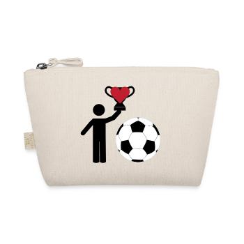 I love soccer, I love football. Soccer fans/lovers - Organic Pouch - nature - Front