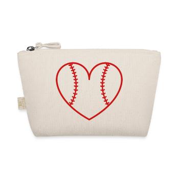 Baseball softball heart - Organic Pouch - nature - Front