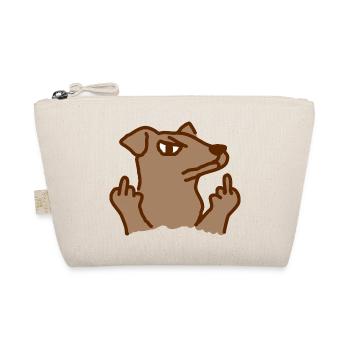 Dog shows the middle finger - Organic Pouch - nature - Front