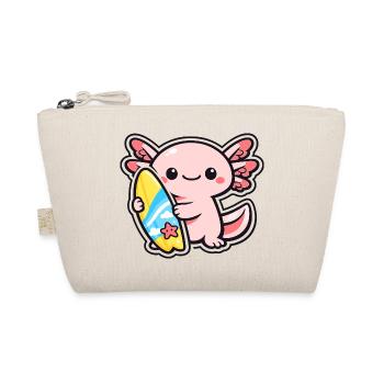 Kawaii Axolotl mit Surfbrett - Bio-Täschchen - Natur - Vorne