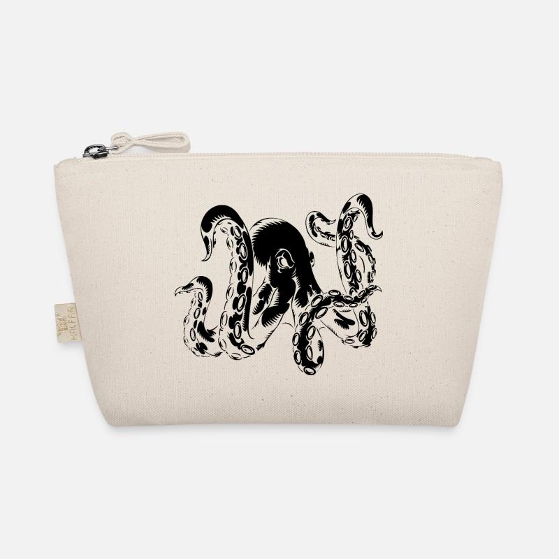 Krake Motiv – Oktopus aus der Tiefsee! - Bio-Täschchen - Natur
