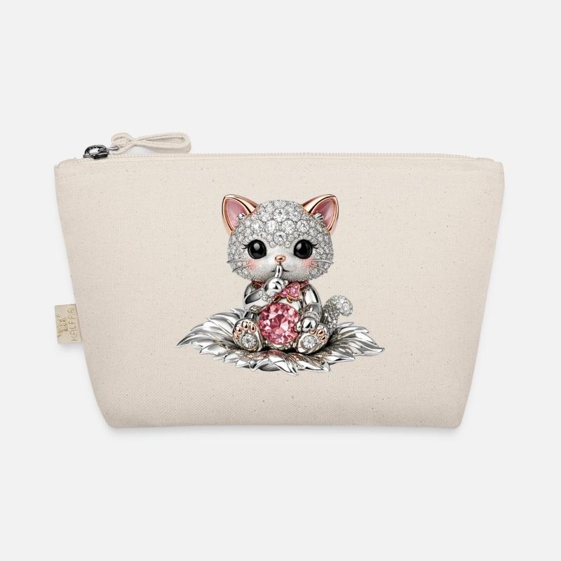 Chat Diamant avec Gemme Rose Trousse biologique