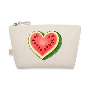 Juicy Watermelon in Heart Shape Illustration - Organic Pouch - nature - Front