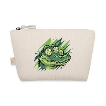 Crocodile Groove Cartoon Print - Organic Pouch - nature - Front