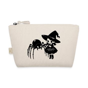 Cute Witch with Spider Halloween Motif - Organic Pouch - nature - Front