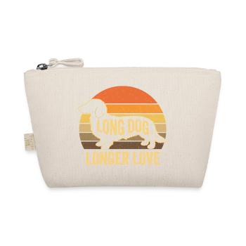 Retro Dackel Silhouette - Long Dog Love - Bio-Täschchen - Natur - Vorne