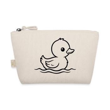 Baby Duck Swimming – Black & White - Organic Pouch - nature - Front