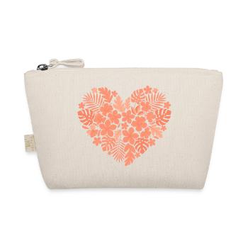 Tropical flower heart design - Organic Pouch - nature - Front