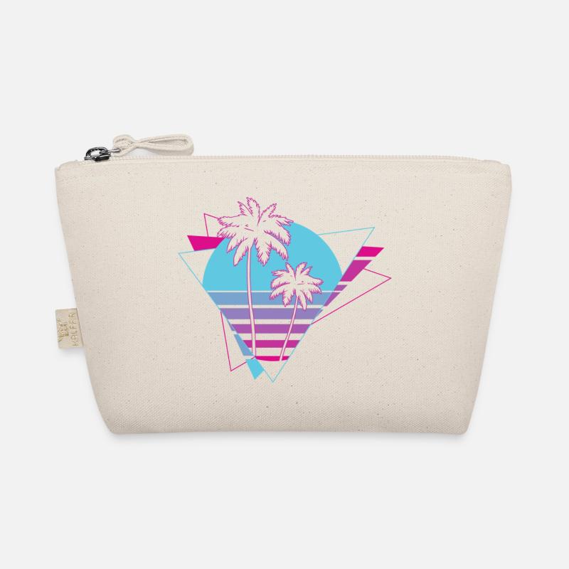 Neon Palm Trees Retro Scene Organic Pouch