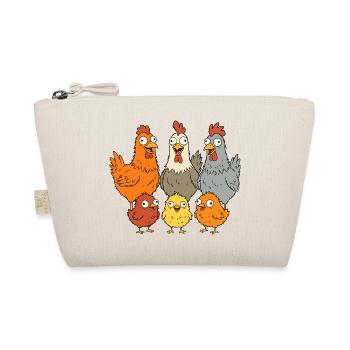 Funny chickens, roosters and chicks - Organic Pouch - nature - Front