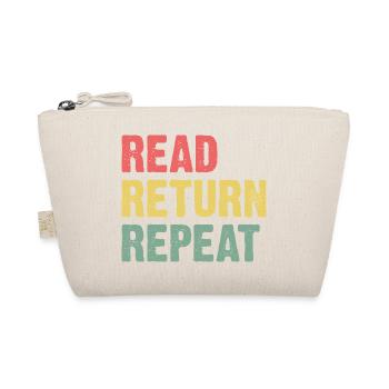 Read Return Repeat - Pastel Typo - Organic Pouch - nature - Front