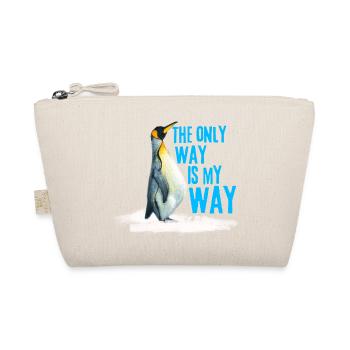 Funny Nihilist Penguin Meme T-shirt Walking Away  - Organic Pouch - nature - Front