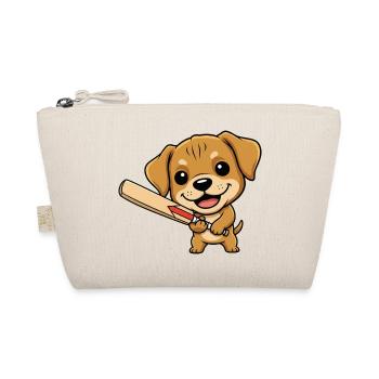 Süßer Baseball Welpe für Hundefans Kinder - Bio-Täschchen - Natur - Vorne
