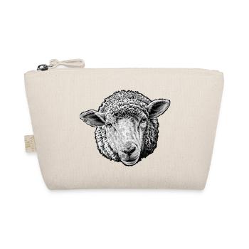 Portrait de mouton en toile noire et blanche - Trousse biologique - nature - Devant