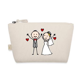 Dessin animé du couple de mariés joyeux - Trousse biologique - nature - Devant