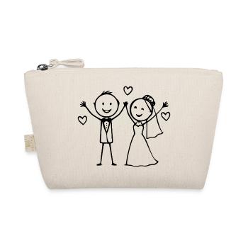 Dessin animé du couple de mariés joyeux - Trousse biologique - nature - Devant