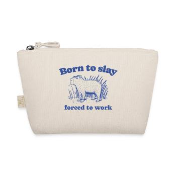 Capybara « Né pour tuer Forcé de travailler » - bleu - Trousse biologique - nature - Devant