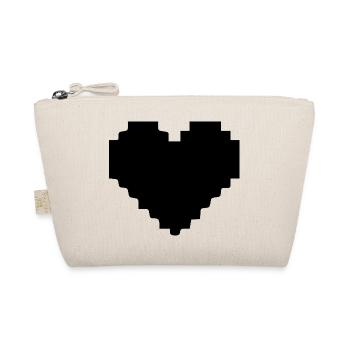 Schwarzes herz schwarz Pixelherz Geschenk - Bio-Täschchen - Natur - Vorne