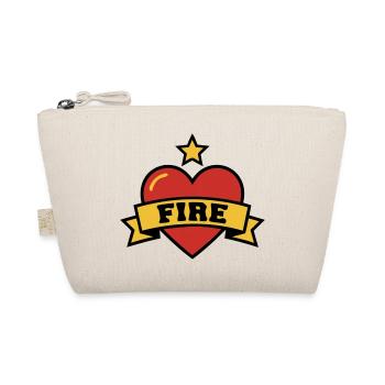 Feuerwehr Herz Fire Wappen - Bio-Täschchen - Natur - Vorne