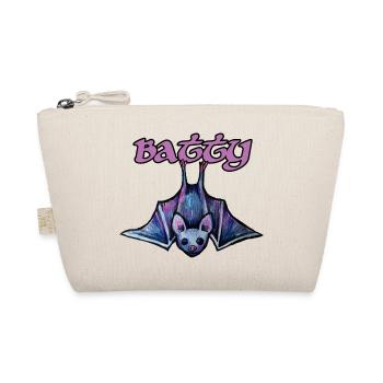 Batty Neon Bat Illustration - Organic Pouch - nature - Front