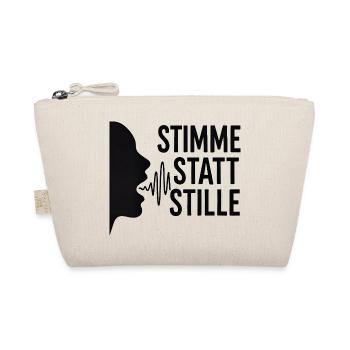 Stimme statt Stille für Demokraten Frauen Männer - Bio-Täschchen - Natur - Vorne