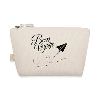 Bon Voyage gute Reise Papierzug Flugzeug France - Bio-Täschchen - Natur - Vorne