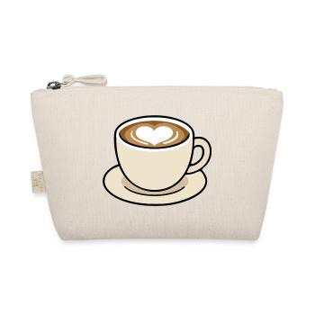 Niedliche Heart Latte Kaffeetasse Illustration - Bio-Täschchen - Natur - Vorne