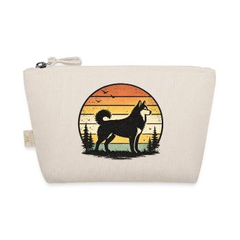 Husky Retro Sunset - Organic Pouch - nature - Front
