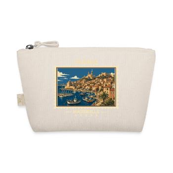 Frankreich Marseille Vintage Reisemarke - Bio-Täschchen - Natur - Vorne