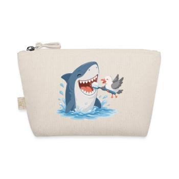 Shark brushing teeth with seagull - Organic Pouch - nature - Front