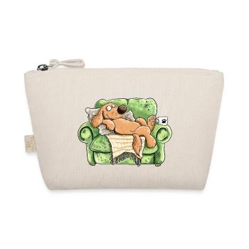 Lustiger Hund auf Sofa Couch Chillen Tier Cartoon  - Bio-Täschchen - Natur - Vorne