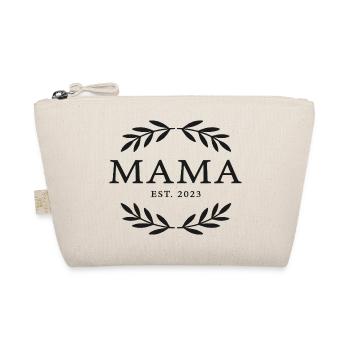 Mama Est. 2023 Kranz Emblem - Bio-Täschchen - Natur - Vorne