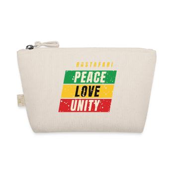 Rastafari Peace Love Unity – Rot Gold Grün - Bio-Täschchen - Natur - Vorne