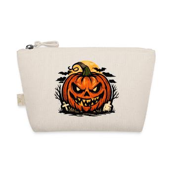 Grimmiger Halloween Kürbis - Bio-Täschchen - Natur - Vorne