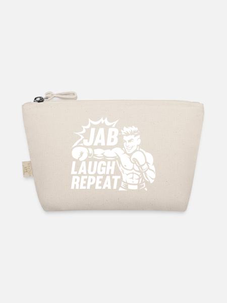 Jab Laugh Repeat Boxing Gloves - Bio-Täschchen - Natur