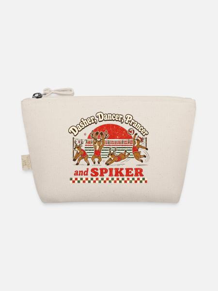 Volleyball Weihnachten Retro Rentiere Xmas Spiker - Bio-Täschchen - Natur