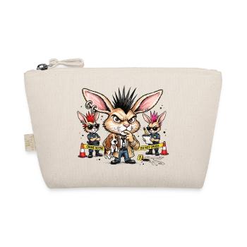 Bunny Punk Ermittler Trio - Bio-Täschchen - Natur - Vorne