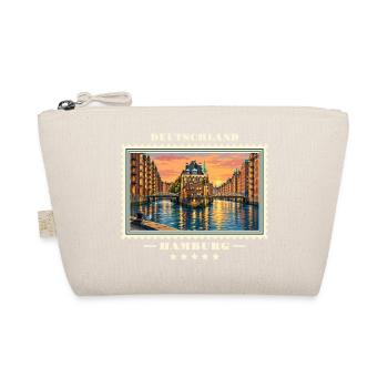 Deutschland Hamburg Vintage Reisemarke - Bio-Täschchen - Natur - Vorne