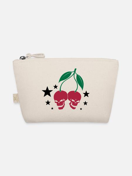 Cherry Skulls - Bio-Täschchen - Natur - Vorne