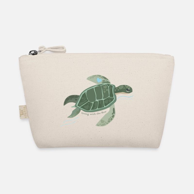 Schildkröte, schwimmend, Going with the flow - Bio-Täschchen - Natur
