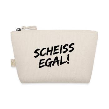 "Scheiss Egal!" - Schwarze Pinselschrift - Bio-Täschchen - Natur - Vorne