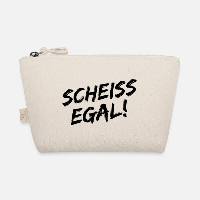 "Scheiss Egal!" - Schwarze Pinselschrift - Bio-Täschchen - Natur