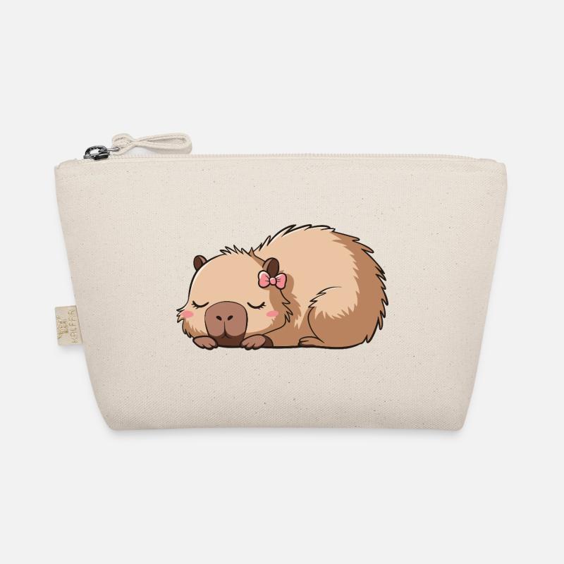 Süßes Capybara Rosa Schleife Capybara Bio-Täschchen