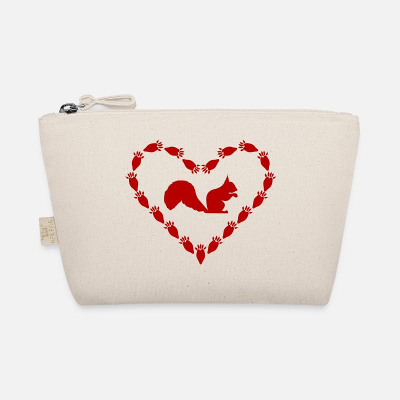 Eichhoernchen Red heart with paws imprint Organic Pouch