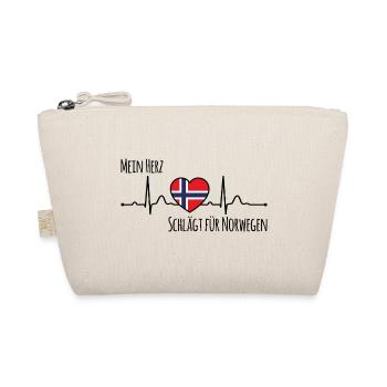 Mein Herz schlägt für Norwegen Skandinavien - Bio-Täschchen - Natur - Vorne